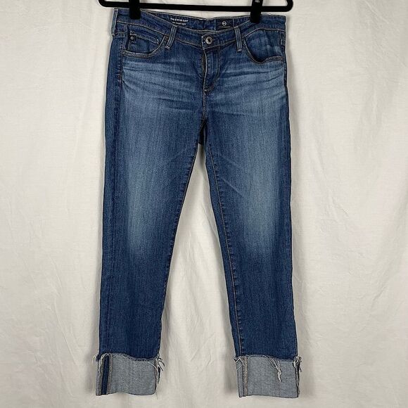 Ag Adriano Goldschmied The Stevie Cuff Slim Straight Denim Capri - Women 28 - Picture 2 of 7